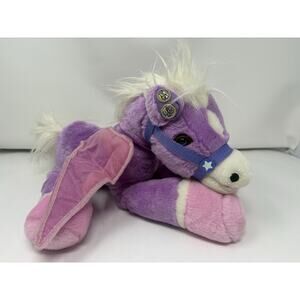 Vintage Tek Nek Toys WORKING Super Rare Purple & Pink Pegasus Plush